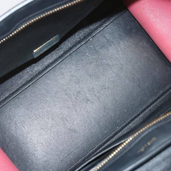 CELINE Trapeze Hand Bag Leather 2way Beige Pink Auth 69339 - Picture 11 of 16